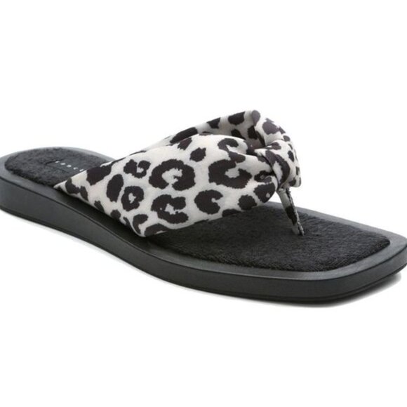 Sanctuary leopard Muse Black Thong Slip On Sandal Flip-Flops 8 - Picture 2 of 6